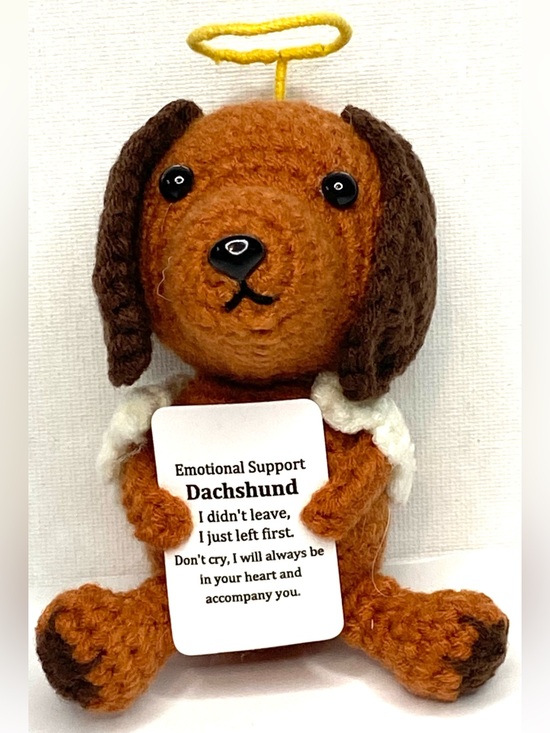 Other - Emotional Support Dachshund Plush Dog Toy - Brown & Dark Brown